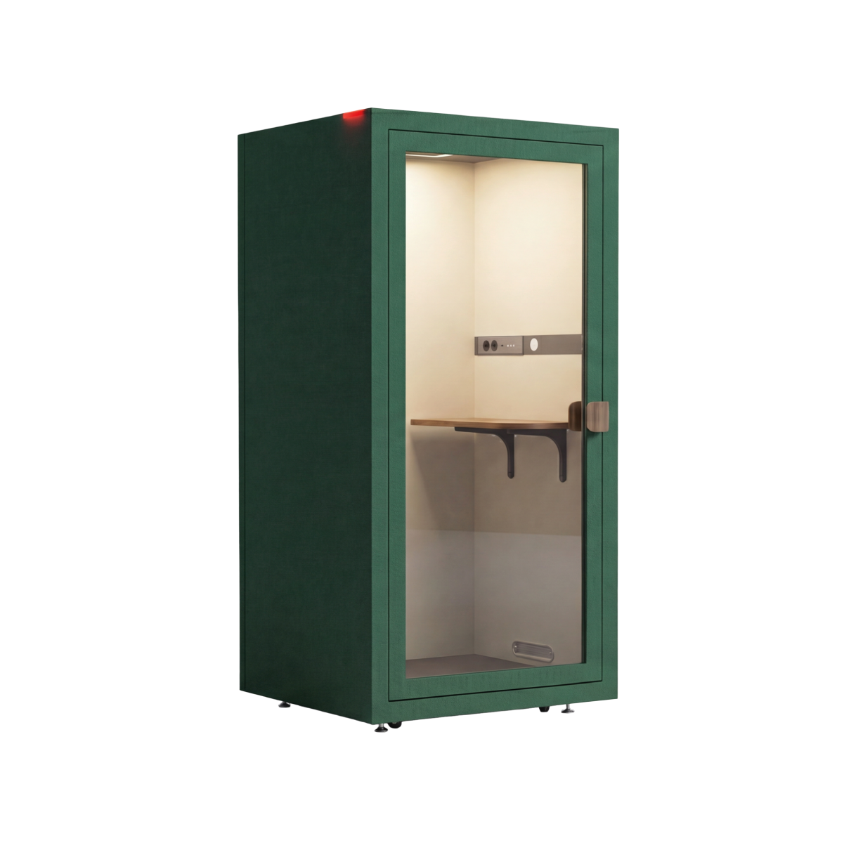 Oslo akoestische meetingbox in donkergroen voor comfortabel vergaderen, samenwerken en brainstormen.