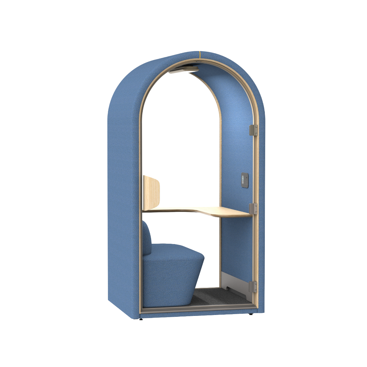 Sydney akoestische belcel in donkerblauw met modern design voor rustig bellen en online vergaderen op kantoor.