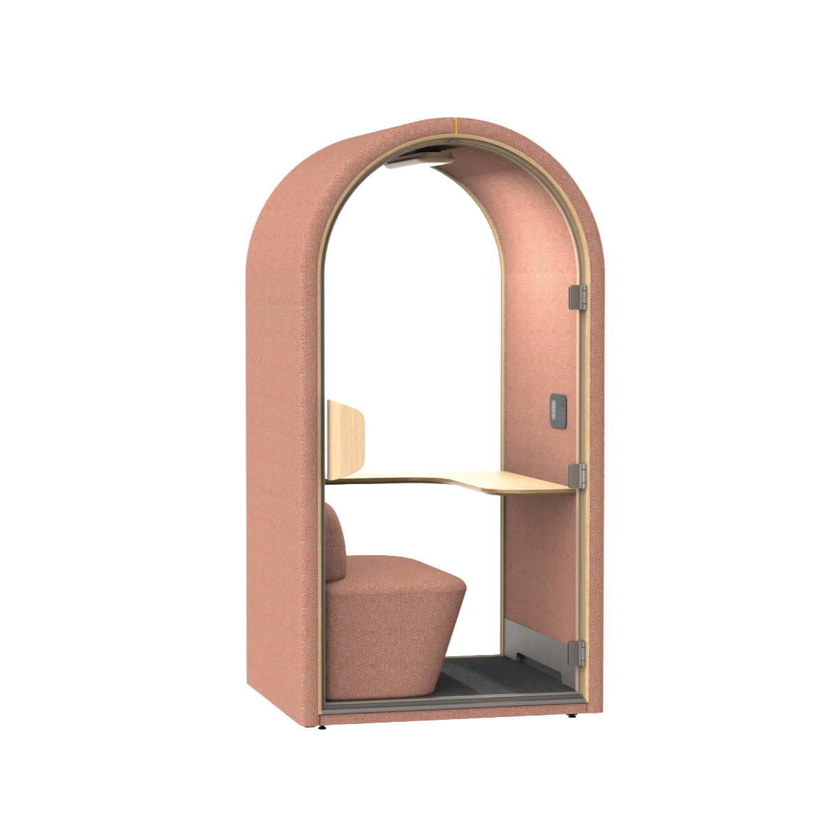 Sydney akoestische belcel in roze met modern design voor rustig bellen en online vergaderen op kantoor.