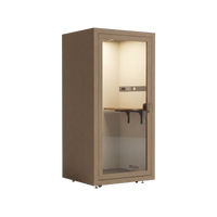 Oslo akoestische meetingbox in bruin voor comfortabel vergaderen, samenwerken en brainstormen.