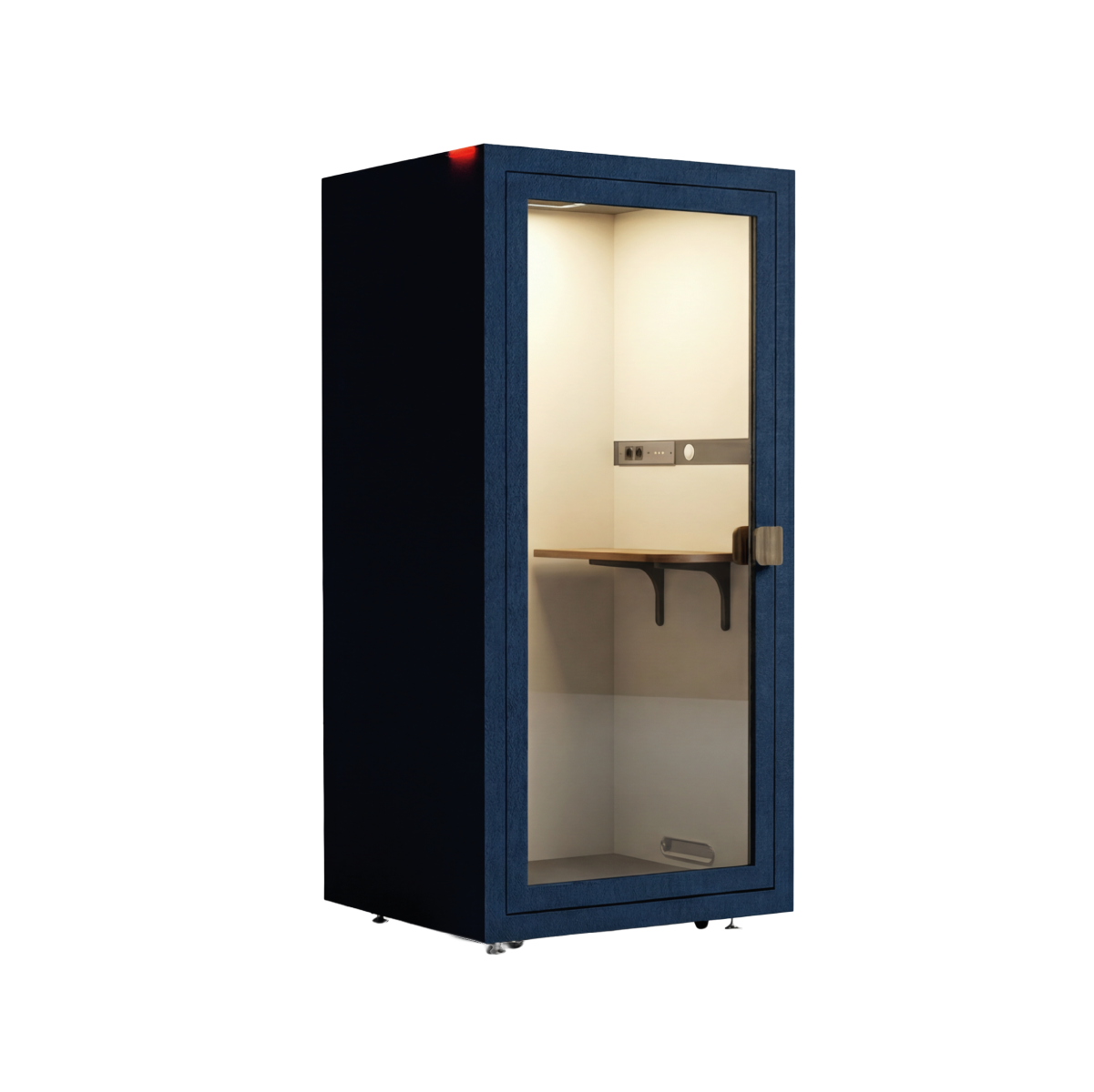 Oslo akoestische meetingbox in donkerblauw voor comfortabel vergaderen, samenwerken en brainstormen.