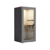 Oslo akoestische meetingbox in grijs voor comfortabel vergaderen, samenwerken en brainstormen.