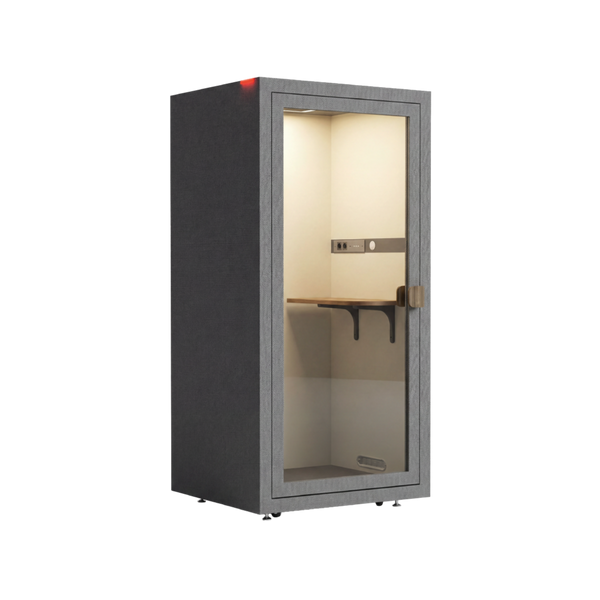 Oslo akoestische meetingbox in grijs voor comfortabel vergaderen, samenwerken en brainstormen.