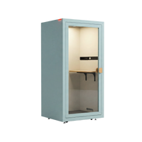 Oslo akoestische meetingbox in lichtblauw voor comfortabel vergaderen, samenwerken en brainstormen.