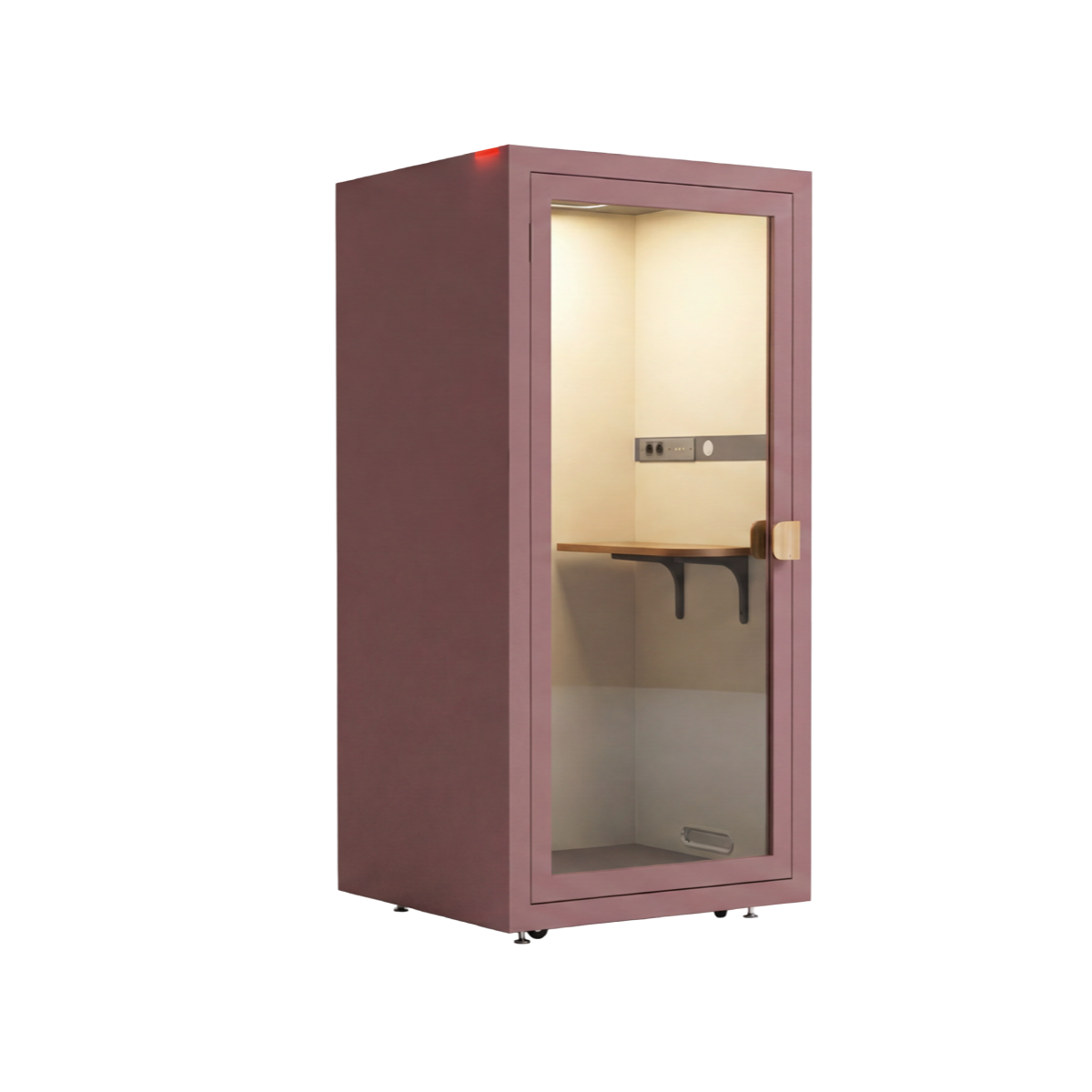 Oslo akoestische meetingbox in roze voor comfortabel vergaderen, samenwerken en brainstormen.