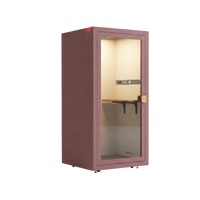 Oslo akoestische meetingbox in roze voor comfortabel vergaderen, samenwerken en brainstormen.