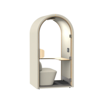 Sydney akoestische belcel in beige met modern design voor rustig bellen en online vergaderen op kantoor.