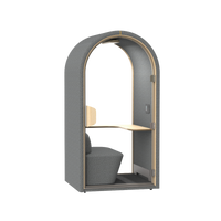 Sydney akoestische belcel in donkergrijs met modern design voor rustig bellen en online vergaderen op kantoor.