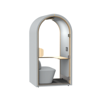 Sydney akoestische belcel in lichtgrijs met modern design voor rustig bellen en online vergaderen op kantoor.