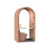 Sydney akoestische belcel in roze met modern design voor rustig bellen en online vergaderen op kantoor.
