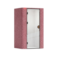 Tokyo akoestische vergaderbox in roze met ruim interieur voor efficiënte vergaderingen en hybride meetings.